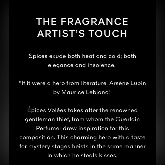 SOLD Guerlain L'ART & LA MATIÈRE
ÉPICES VOLÉES - EAU DE PARFUM - Picture 9 of 11